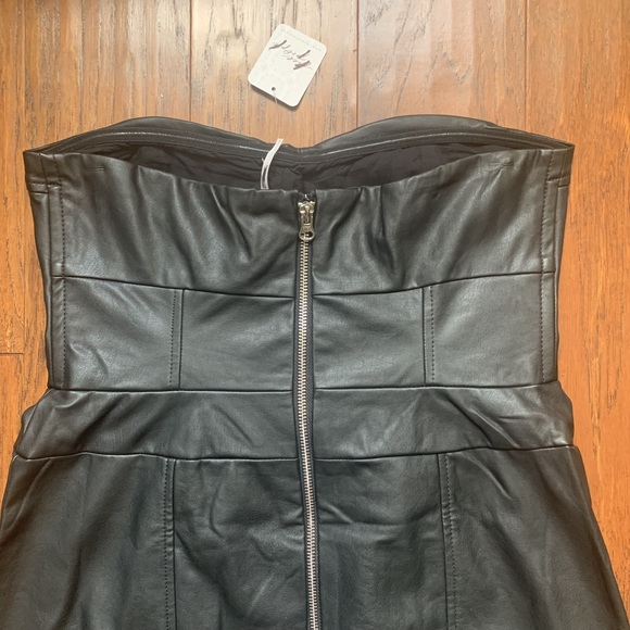Free People Mira Leather Bodice Midi Dress - Size 10 - Picture 8 of 12